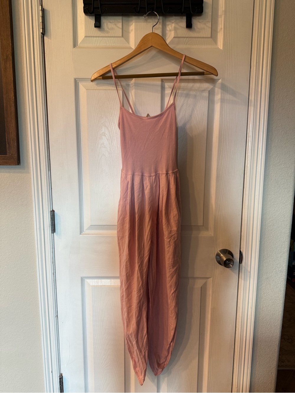 FP Movement by Free People Blush Pink Spaghetti-Strap Jumpsuit